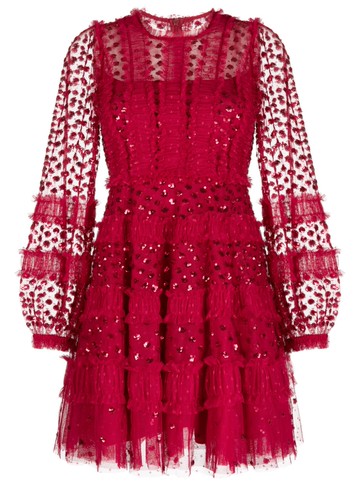 Needle & Thread - Dot Shimmer sequin-embellished minidress - women - Recycled Polyester/Recycled Polyester/Recycled Polyester/Recycled Sequins - 12 -