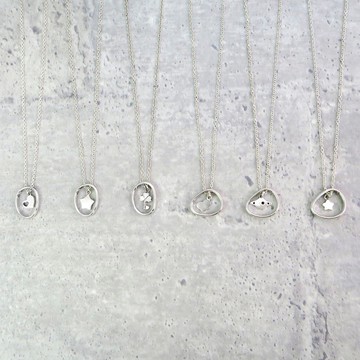 ART64 石框項鍊 橫式 刻字訂製 925純銀墬/項鍊