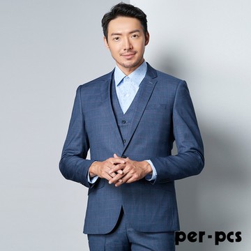 per-pcs俐落修身格紋合身西裝_藍灰格紋(PNS316)
