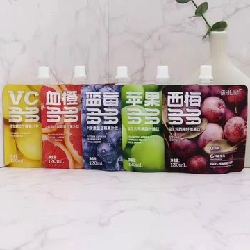 成分日記西梅汁西梅多多益生元縴維果汁飲料 0脂肪益生元膳食纖維飲料袋裝藍莓檸檬汁 120ml*7袋/盒