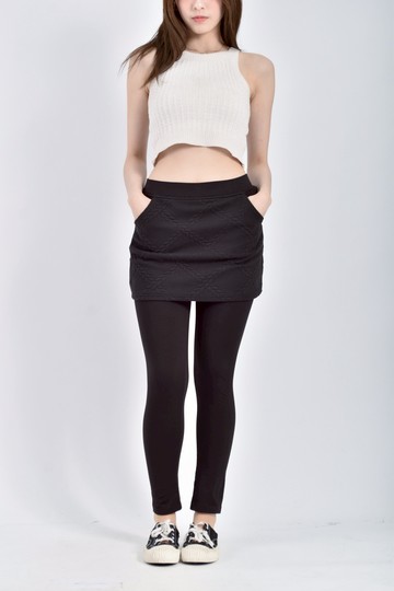 (M) miss nadia高腰質感鬆緊腰黑色長褲