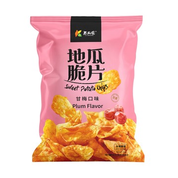 【中秋豪華提袋組】地瓜脆片(甘梅口味)110g+芋頭酥條150g+雙色地瓜爆米花110g+地瓜茶盒+粉漾手提大紙袋