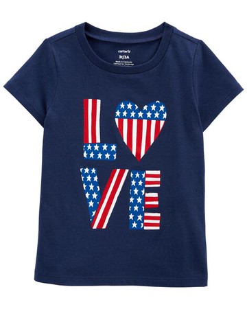 Toddler 4th Of July Love Jersey Tee