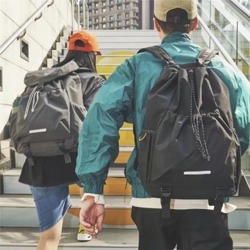 旅行大師戶外運動抽繩雙肩包男大學生書包大容量登山旅行電腦背包