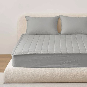 韓國 amante Super Cotton 60支高密度棉固定帶床墊  深灰色  K(170 x 210cm)