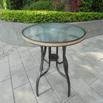 《鋁製90cm編藤庭院桌》