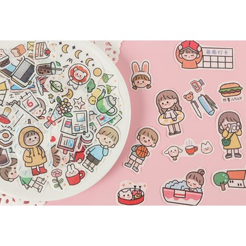 🍋檸檬青🍋 台灣現貨特價售完無補生活儀式感系列超可愛手繪卡通貼紙4款40枚入手帳裝飾素材貼紙包