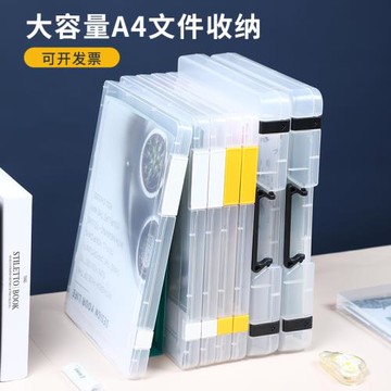 A4文件透明收納盒A5便攜整理文具票據證件檔案資料戶口本資料盒子
