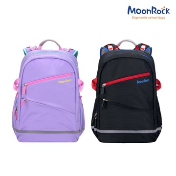 *【MoonRock】SP301成長型護脊書包(適合140cm~170cm身高)-淺紫/黑色