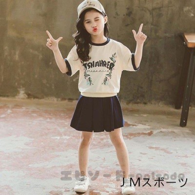 セットアップ キッズ 上下セット 女の子 夏服 韓国子供服 半袖Tシャツ