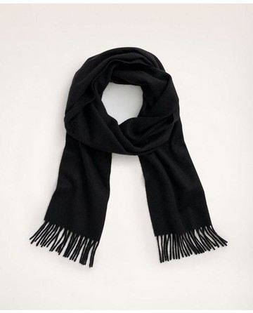 Brooks Brothers Men's Cashmere Fringed Scarf | Black