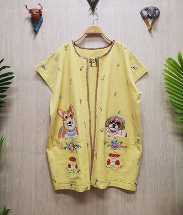 手工刺繡開衫/背心、棉織物、你的狗、你的寵物、有名字