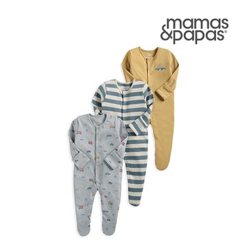 Mamas&Papas 交通圖鑑-連身衣3件組