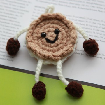 🔥新款🔥【1668人收藏】夾心餅幹鑰匙扣成品毛綫手工編織汽車包包掛件創意禮品小配飾diy毛線針織/手作材料包/鉤織毛線