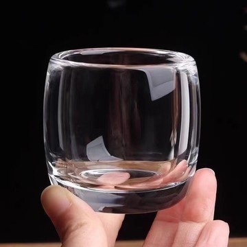 【扳指杯】➤ 透晶玻璃不燙手茶杯 🫖 無鉛加厚中式養生杯 | 家用玻璃杯  台灣出貨 🛒 創意茶具用品推薦！