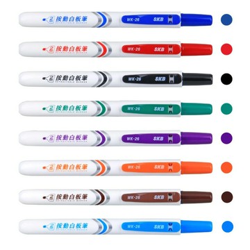 SKB 易手控 2mm圓頭 按動白板筆 WK-26