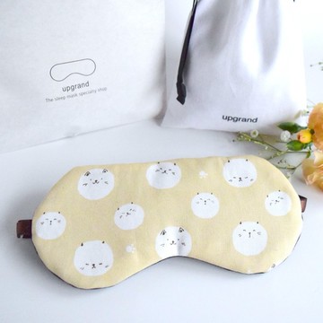 【母親節禮物】日本眼罩 圓圓貓|米色|有附收納袋