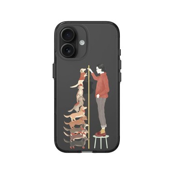 iPhone 16 Clear (相機按鈕) 酷墨灰 - 欣蒂小姐 Miss Cyndi - 201公分的8隻狗