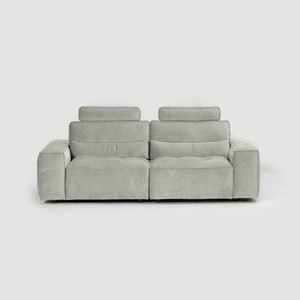 克萊歐電動絨布沙發 三人 淺灰