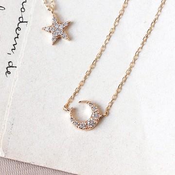 Visel 月亮排鑽項鍊