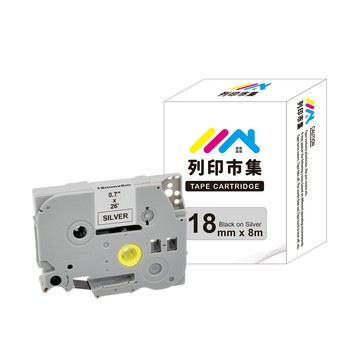 BROTHER 【列印市集】副廠 相容標籤帶 for TZ-M941 / TZE-M941 銀底黑字 / 18mm