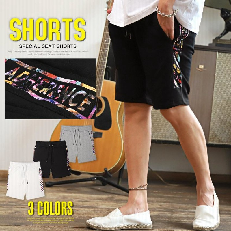 ショートパンツ メンズ ハーフパンツ ロゴ イージー スウェット サイド 