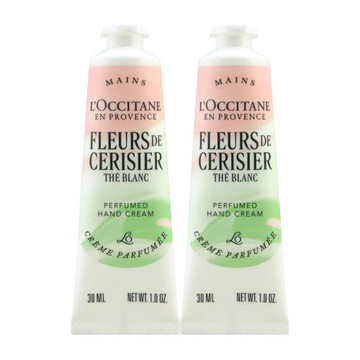 【LOCCITANE 歐舒丹】白茶櫻花護手霜 30ML x 2（百貨公司貨）