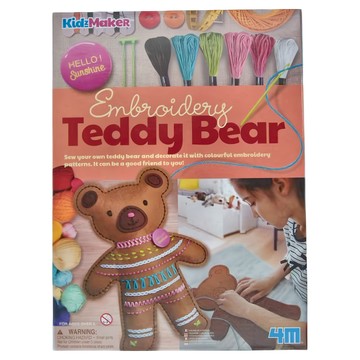 4M 繡花小熊 Set 自製泰迪熊與彩色刺繡圖案  1盒  Multicolor
