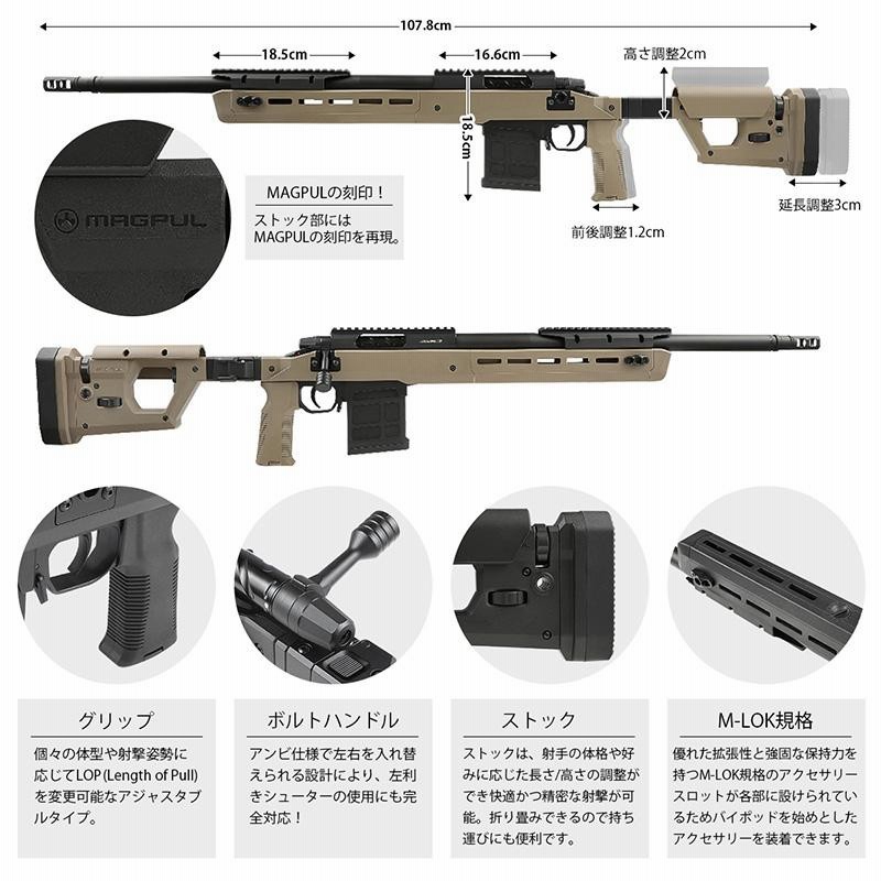 スナイパーライフル電動 Double Eagle Magpul Pro 700 ボルトアクションスナイパー