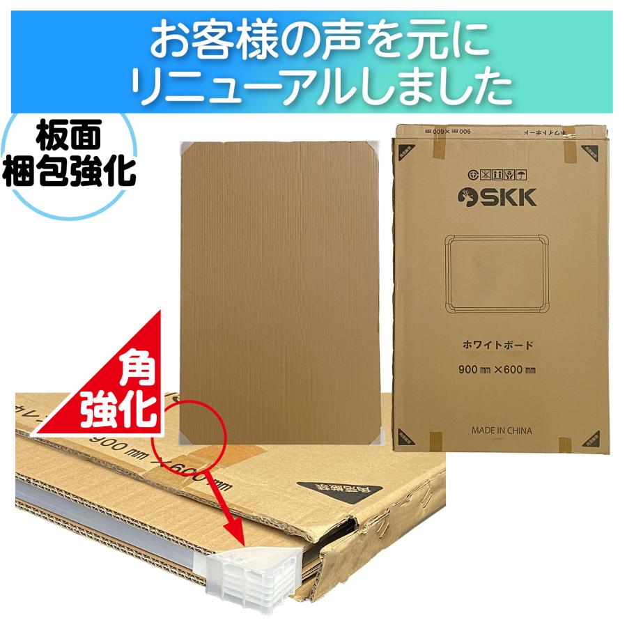 ホワイトボード 壁掛け 暗線入りタイプ 900mm×600mm マグネット SKK