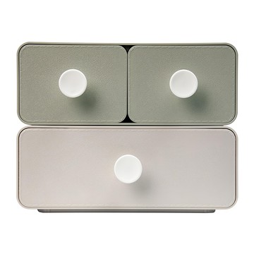 SHUTER 樹德 糖果盒 MD-2012 大抽 + 小抽2個 210 x 200 x 155mm 4L  暖米灰+淺黛綠  3抽