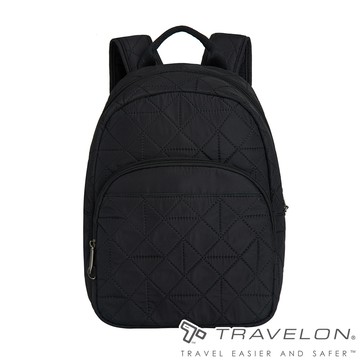 【Travelon美國防盜包】Boho防盜格紋後背包 (TL-43219 黑/旅遊/休閒)
