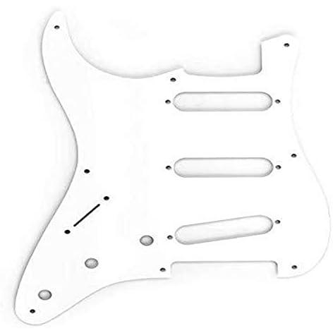 フェンダーピックガード Pickguard, StratocasterR S S S Left-Hand, 8-Hole Mount, White,