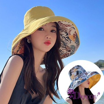 【Decoy】彩色龜背芋＊雙面加大防曬漁夫遮陽帽/3色可選
