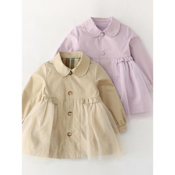 女童防風風衣兒童英倫風外套秋裝童裝寶寶上衣洋氣公主外套326