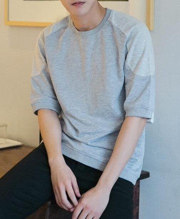 FINDSENSE 品牌 時尚休閒 男士 圓領素面 中袖T恤 素面T 短袖T恤