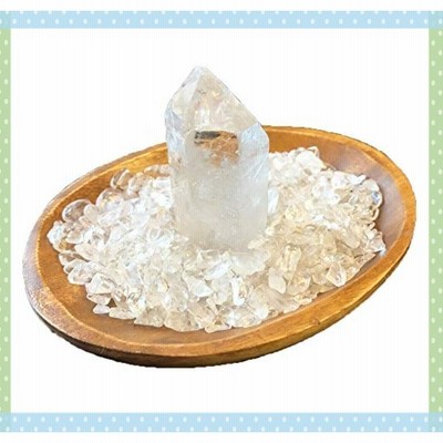 RELIGHT   天然石さざれ *150g ・ 水晶ポイント ・ オーバルプレート   3点セット   天然石 ・ 水晶   ヒマラヤ産 浄化セット no-998   水晶 さざれ