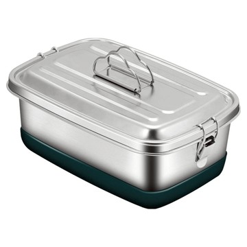 小麥購物 不鏽鋼便當盒 雙層兩分隔 L730 2L  1個  銀色