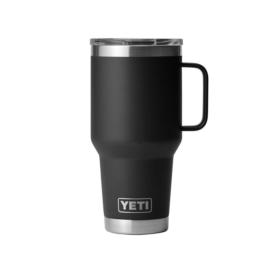 YETI Rambler 30オンス トラベルマグ ストロングホールド蓋付き 真空断熱 ステンレス製、ブラック