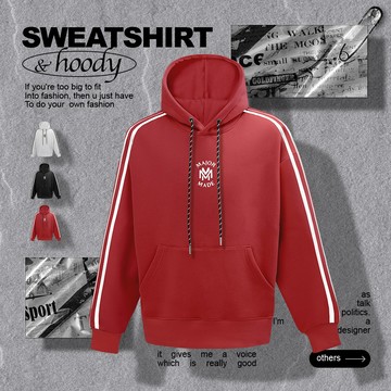 雙線條雙疊M帽T