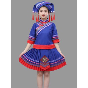 56個民族云南兒童拉祜族佤族布朗族表演出男女童傈僳族竹竿舞蹈服