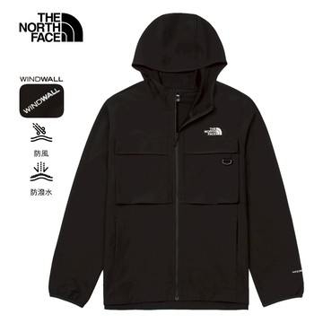 【特降】The North Face北面男款黑色DWR防潑水輕量風衣｜83TLJK3