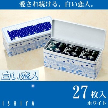 【石屋製菓】 27枚入 北海道白色戀人白巧克力夾心貓舌餅乾 鐵盒裝 預購 約10天出貨