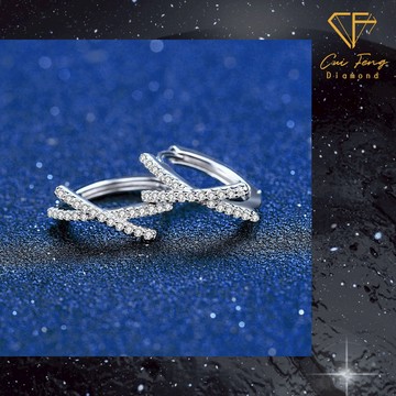 【CF鑽飾】莫桑鑽《相遇》28分 耳環 耳針 耳釘 耳勾 耳飾 耳扣 生日 雙11七夕飾品 情人節 禮物 送禮 禮盒