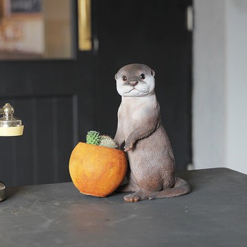 日本Magnets擬真動物系列 可愛家飾水獺造型存錢筒