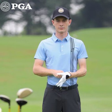 美國PGA高爾夫男裝夏2022新品運動服裝男短袖t恤透氣速干翻領上衣