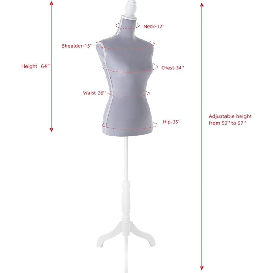 DRDINGRUI Dress Form  Female Mannequin Body with Stand  Pinnable Velvet Mannequin Torso　並行輸入品