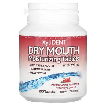 XyliDENT, 木糖醇口乾保濕片，石榴樹莓味，100 片，1.76 盎司（50 克）