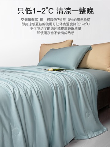 A類涼感抗菌空調被冰絲夏涼被可機洗被芯雙人薄款被子夏季冷氣被