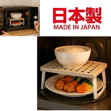asdfkitty*日本製 YAMADA 雙層微波架 可當塑膠 碗盤收納架 加厚材質 不含BPA 一般櫃子收納分層架